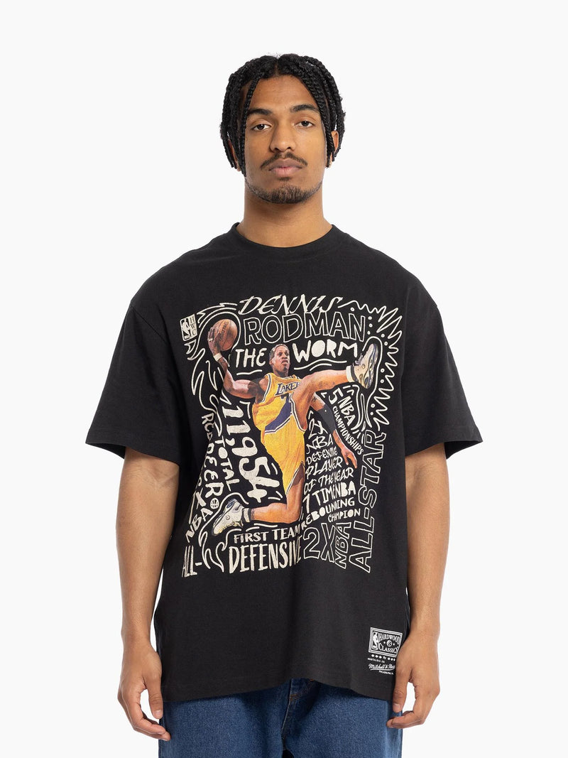 Mitchell & Ness Los Angeles Lakers Dennis Rodman Player Abstract T-Shirt
