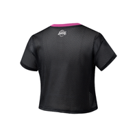 NBA Front Wordmark Print Boxy Fit Crop Top - Lakers