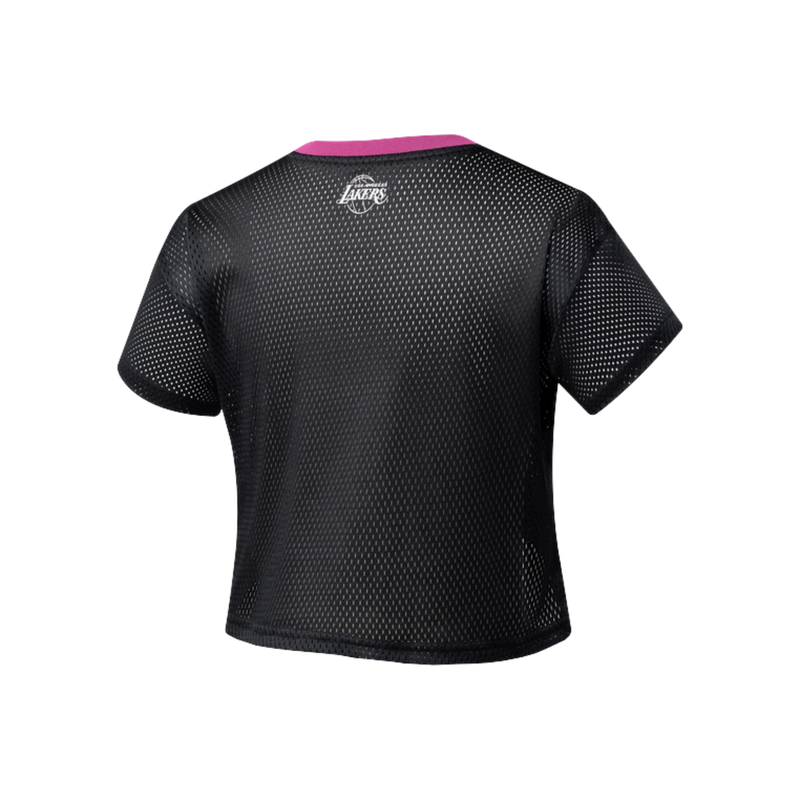 NBA Front Wordmark Print Boxy Fit Crop Top - Lakers