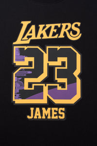 NBA Loose Fit Rubber Print Kids T-shirt - James Los Angeles Lakers