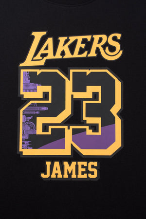 NBA Loose Fit Rubber Print Kids T-shirt - James Los Angeles Lakers
