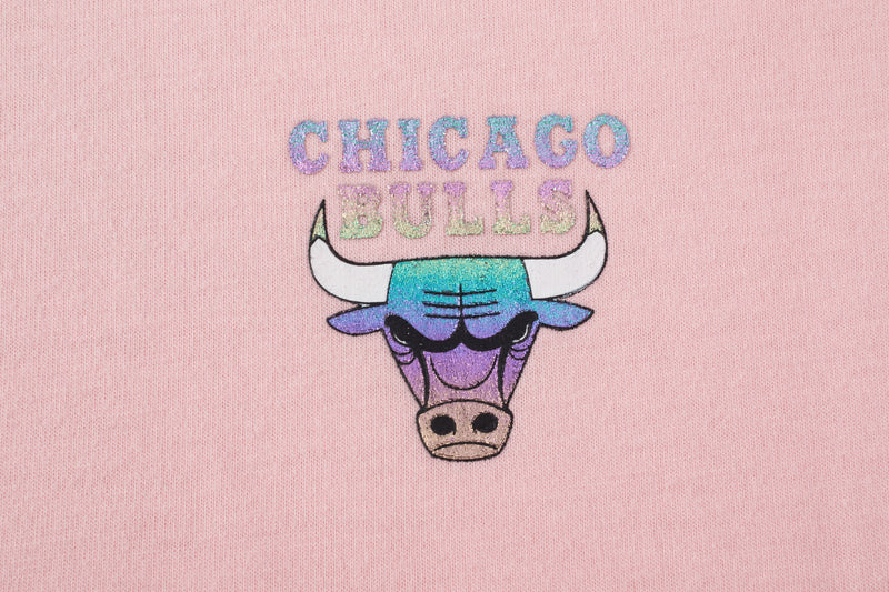 NBA Back Holographic Print Boxy Fit T-shirt - Chicago Bulls