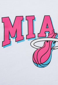 NBA Team Logo Print Boxy Fit Cropped Top - Miami Heat