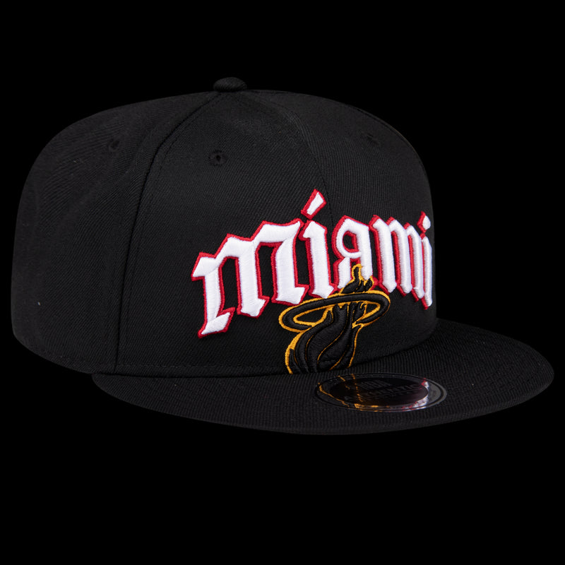 NBA Embroidered Flat Cap - Miami Heat