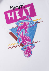 NBA Miami Heat Back Cracked And Puff Print Regular Fit T-Shrt