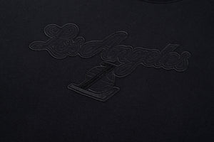 NBA Wordmark Embroidery Boxy Fit Cropped Top - BLACK LAKERS