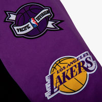 NBA Logo Patches RF Satin Bomber Jacket - Los Angeles Lakers