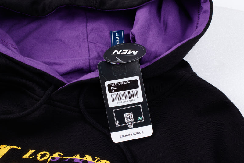 NBA Distressed Front Print Regular Fit Hoodie - Los Angeles Lakers