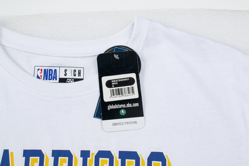 NBA Team Logo Print Regular Fit T-shirt - WHITE2, WARRIORS