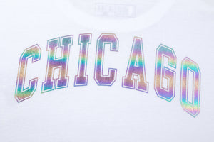 NBA Back Holographic Print Boxy Fit T-shirt - Chicago Bulls