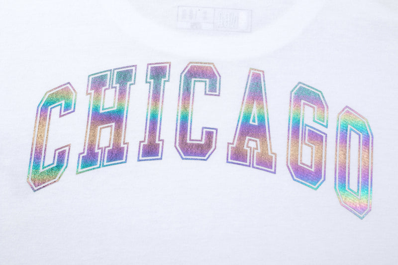 NBA Back Holographic Print Boxy Fit T-shirt - Chicago Bulls