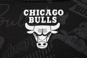 NBA All Black Chicago Bulls Men's Crew Neck T-Shirt