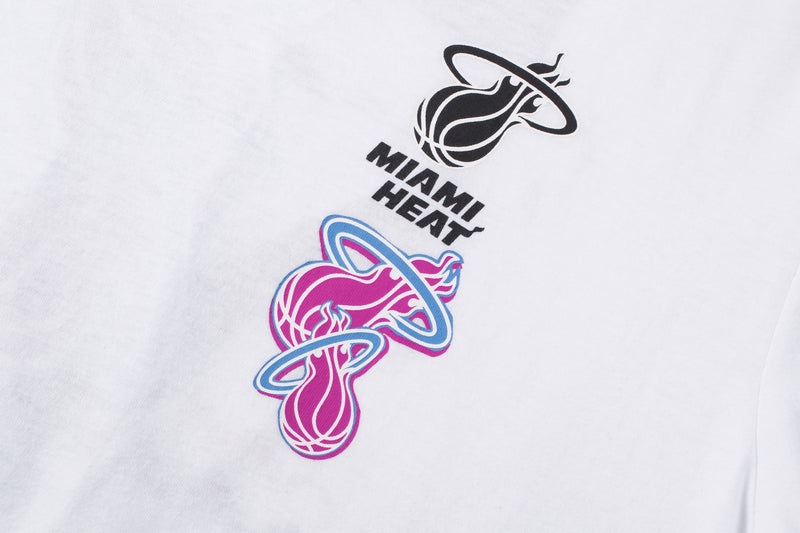 NBA Miami Heat Back Cracked And Puff Print Regular Fit T-Shrt