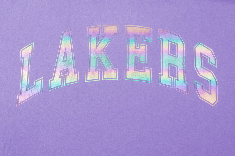 NBA Back Holographic Print Boxy Fit T-shirt - Los Angeles Lakers