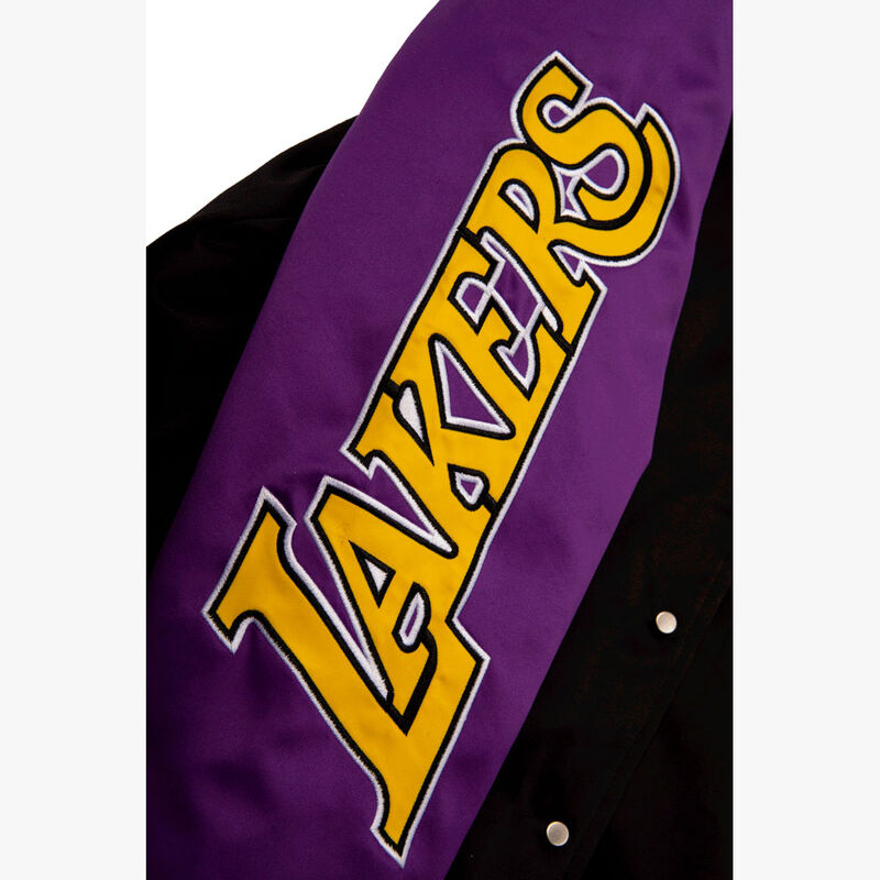 NBA Logo Patches RF Satin Bomber Jacket - Los Angeles Lakers