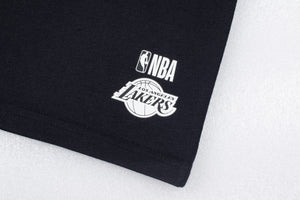 NBA Wordmark Embroidery Boxy Fit Cropped Top - BLACK LAKERS