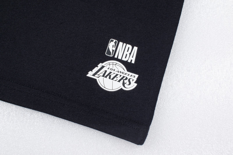 NBA Wordmark Embroidery Boxy Fit Cropped Top - BLACK LAKERS