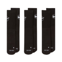 Nike Everyday Crew Basketball Socks (3 Pair) BLACK/WHITE