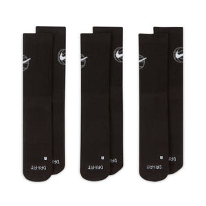 Nike Everyday Crew Basketball Socks (3 Pair) BLACK/WHITE