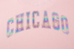 NBA Back Holographic Print Boxy Fit T-shirt - Chicago Bulls