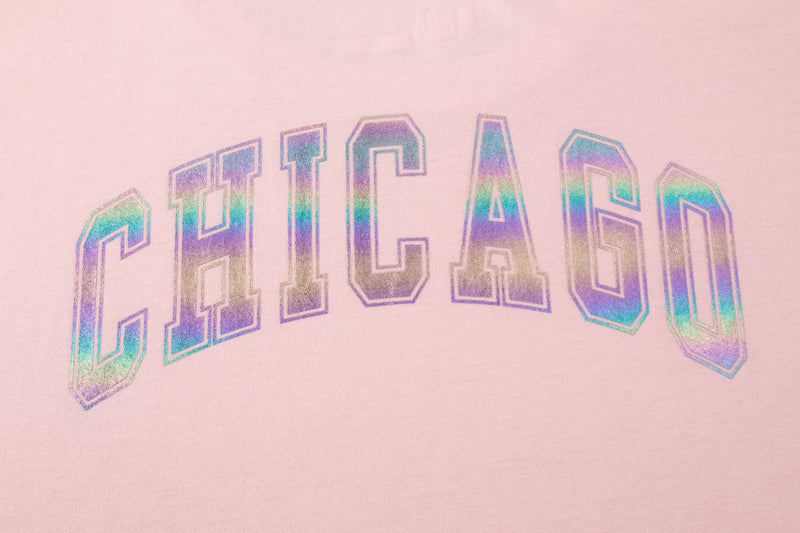 NBA Back Holographic Print Boxy Fit T-shirt - Chicago Bulls