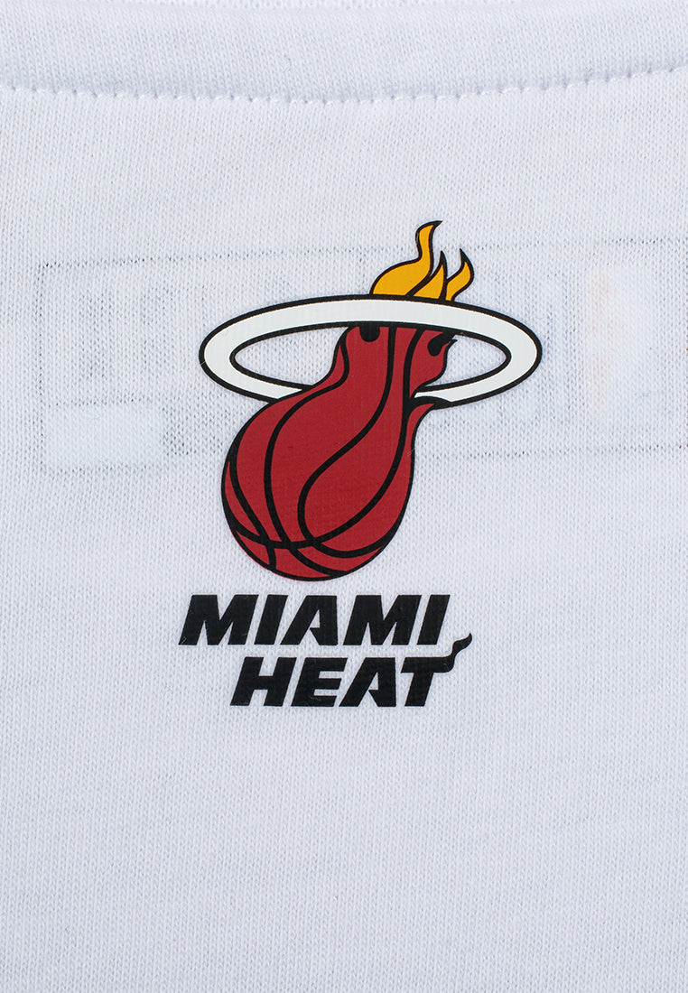 NBA Team Logo Print Boxy Fit Cropped Top - Miami Heat