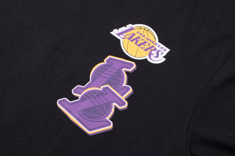 NBA Los Angeles Lakers Back Cracked And Puff Print Regular Fit T-Shrt