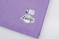 NBA Wordmark Embroidery Boxy Fit Cropped Top - PURPLE, LAKERS