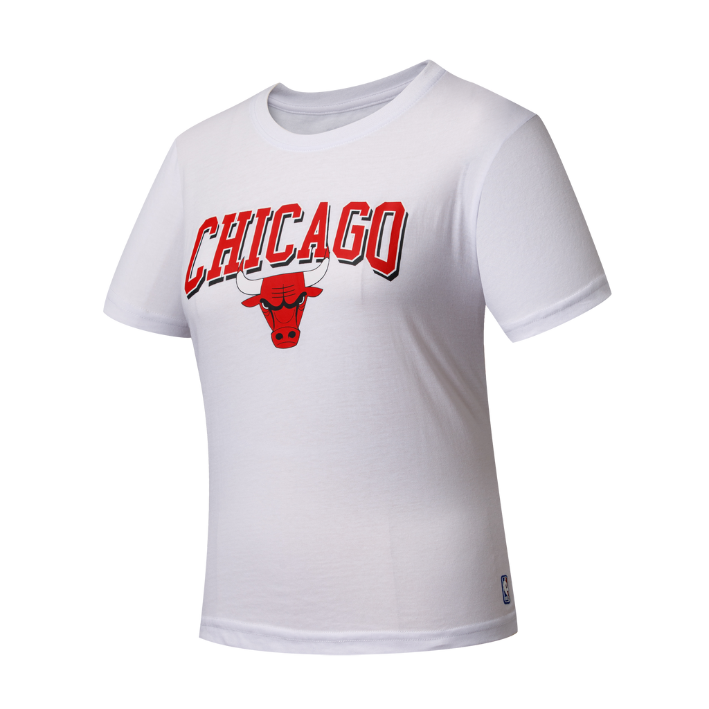 NBA Team Logo Print Regular Fit T-shirt - WHITE1, BULLS