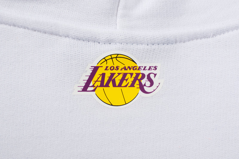 NBA Team Print Loose Hoodie - WHITE1, LAKERS
