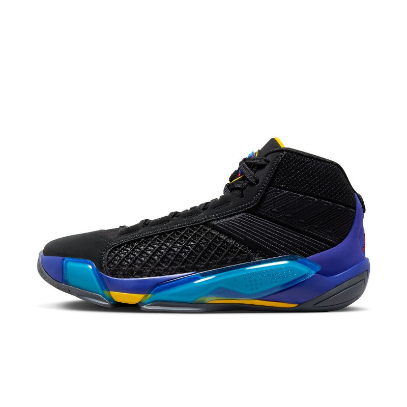 Air Jordan XXXVIII PF Basketball Shoes BLACK/TRUE RED-BRIGHT CONCORD-AQUATONE