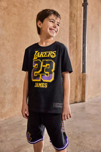 NBA Loose Fit Rubber Print Kids T-shirt - James Los Angeles Lakers