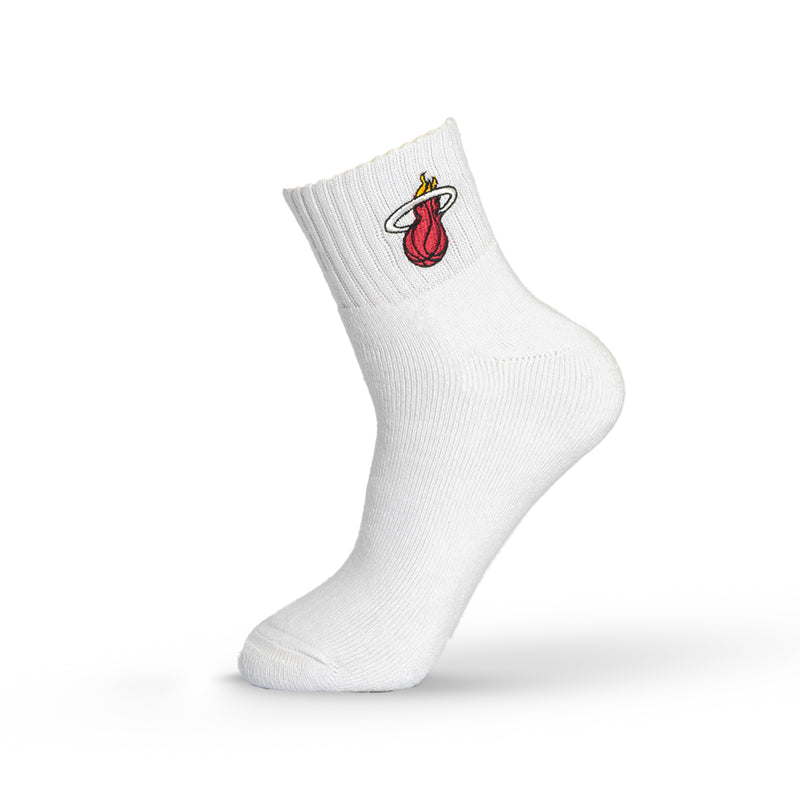 Miami Heat Quarter Socks - WHITE