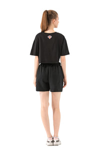 NBA Team Logo Print Boxy Fit Cropped Top - New York Knicks