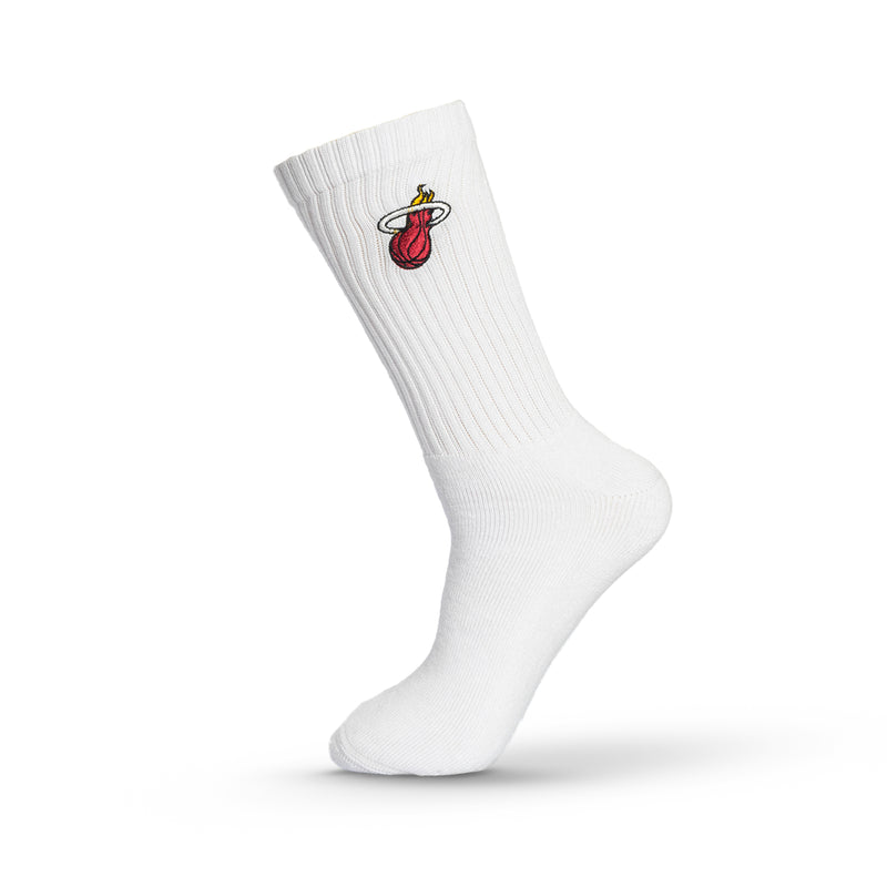 Miami Heat Crew Socks - WHITE