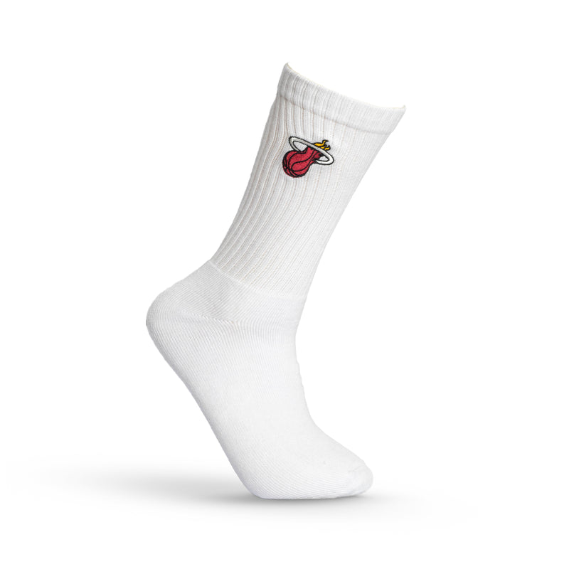 Miami Heat Crew Socks - WHITE