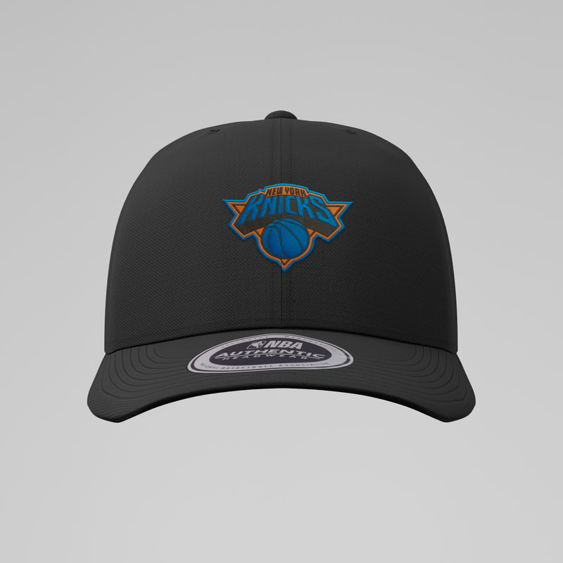 NBA Metallic Raised Embroidery Structured Curve Cap - New York Knicks