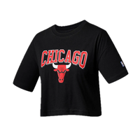 NBA Team Logo Print Boxy Fit Cropped Top - Chicago Bulls