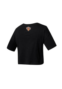 NBA Team Logo Print Boxy Fit Cropped Top - New York Knicks