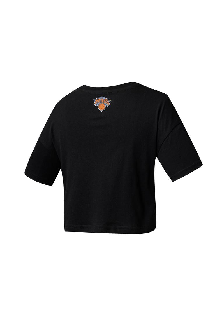 NBA Team Logo Print Boxy Fit Cropped Top - New York Knicks