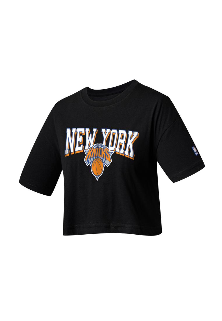 NBA Team Logo Print Boxy Fit Cropped Top - New York Knicks
