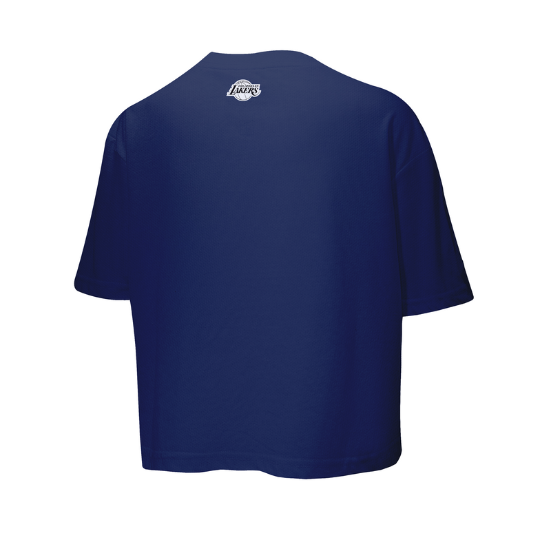 NBA Front Textured Print - Boxy Fit Crop Tee - Los Angeles Lakers