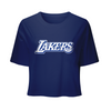 NBA Front Textured Print - Boxy Fit Crop Tee - Los Angeles Lakers