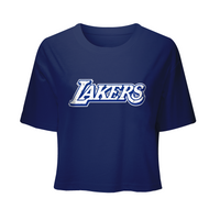 NBA Front Textured Print - Boxy Fit Crop Tee - Los Angeles Lakers
