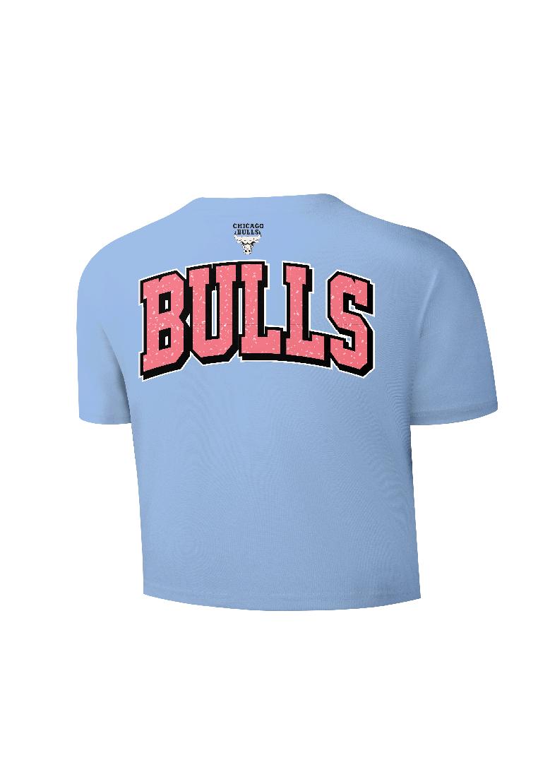 NBA Front Textured Print - Slim Fit Crop Tee - Chicago Bulls