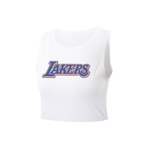 NBA Front Textured Print - Regular Fit Crop Tee - Los Angeles Lakers