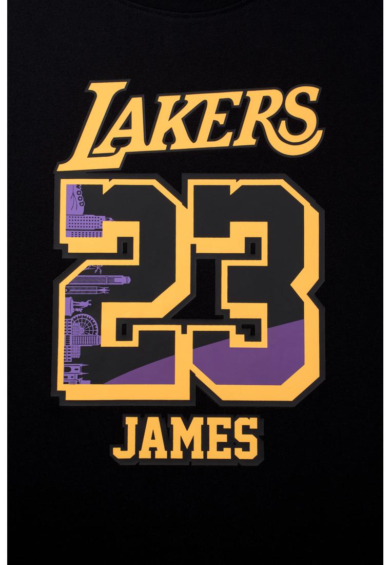 NBA Loose Fit Rubber Print Mens T-shirt - James Los Angeles Lakers